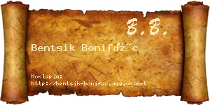 Bentsik Bonifác névjegykártya